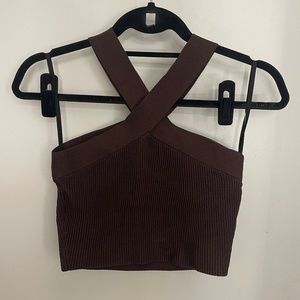 Aritzia Babaton Sculpt Knit Criss Cross Tank